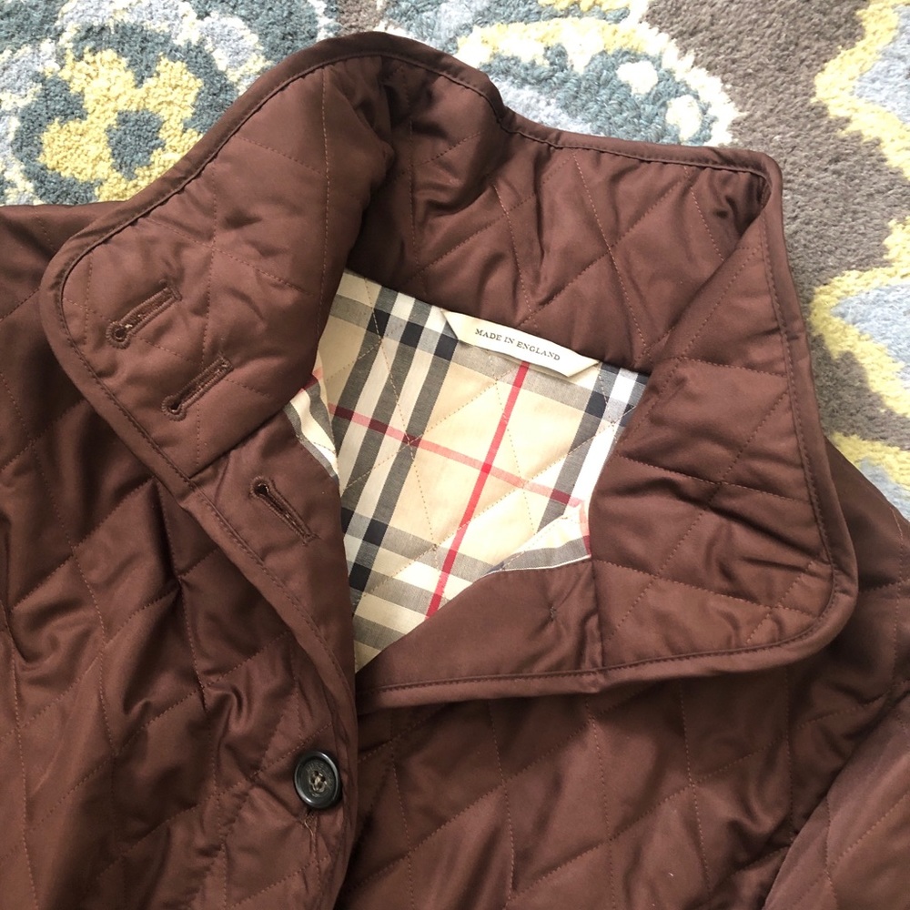Burberry Quilted Jacket with Belt in Brown